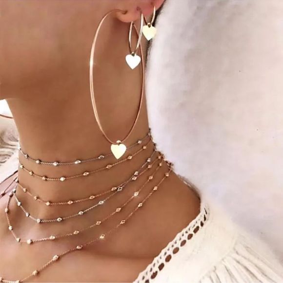 Jewelry - Heart  Hoop Earrings